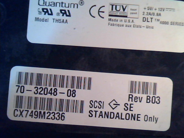 DLT Tape Drive Quantum TH5AA 70-32048-08 B03 4000 Series SCSI SE Standalone - image 4