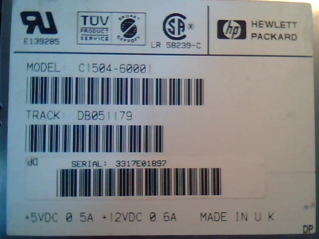 SCSI DAT Tape Drive HP Hewlett Packard C1504-60001 2GB 4mm - image 2
