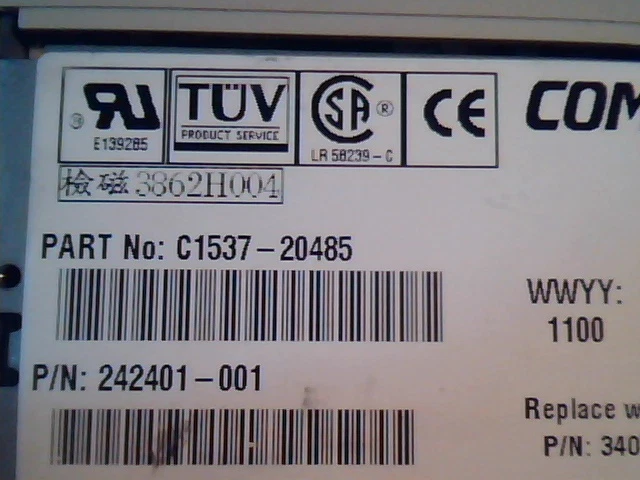 SCSI DAT Tape Drive Compaq C1537-20485 242401-001 3842 12/24 GB LR482790