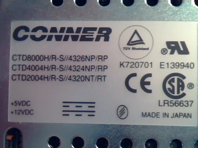 SCSI DAT Tape Drive Conner CTD2004R-S 70100901-004 A SBU25360-000 K720701