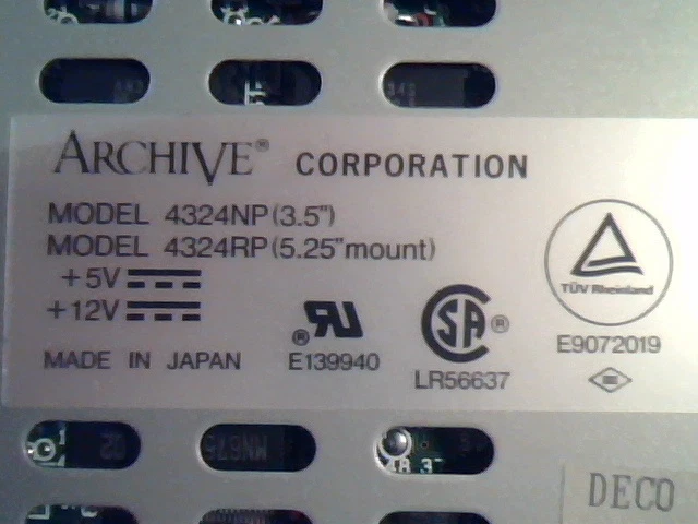 SCSI DAT Tape Drive Archive Corporation 4324NP 4324RP 28511-511 E B SBU25360-000 - image 2
