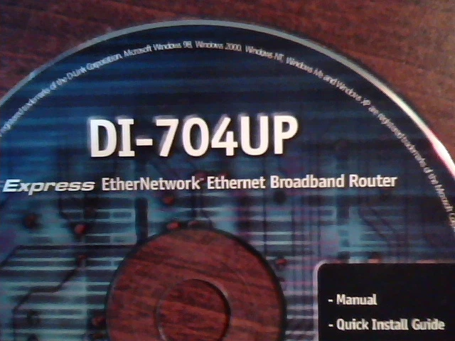 Driver CD DI-704UP D-Link Manual Install Guide Express Ethernetwork router