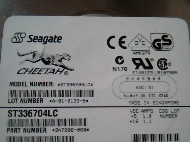 Hard Drive Disk SCSI Seagate Cheetah ST336704LC A-01-0133-5 9N7006-069 Ultra-3