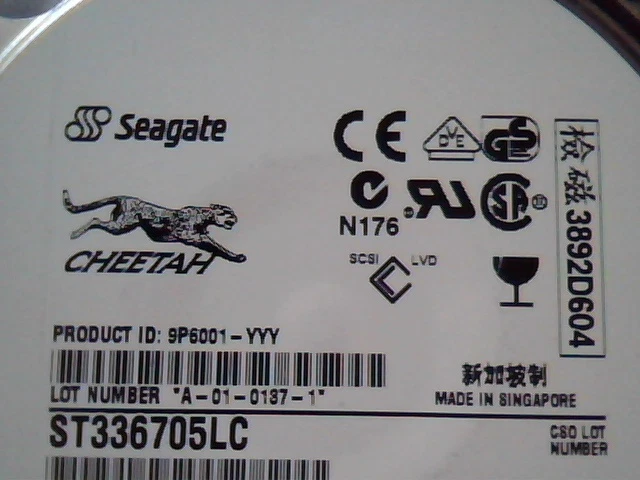Hard Drive Disk SCSI Seagate Cheetah ST336705LC 9P6001-302 A-01-0137-1 5063