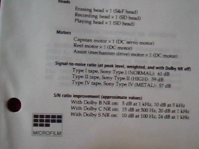 User's Service Manual TC-KA2ES/KE600S Sterio Cassette Deck Sony Microfilm - image 3
