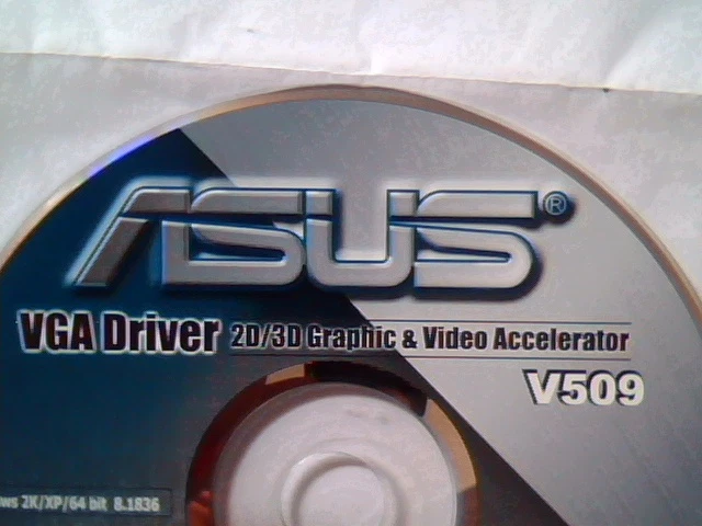 Driver Support CD ASUS VGA Driver V509 2D/3D Graphic Video Accelerator WDM - image 2