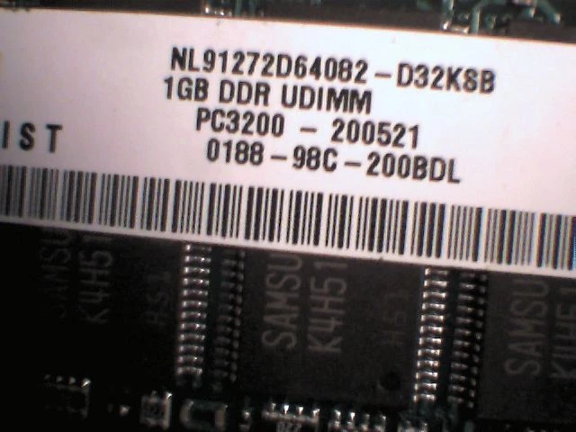 LOT 20pcs 1GB DDR UDIMM PC3200 NL91272D64082-D32KSB 400 MHz Memory RAM 2GB bulk - image 4