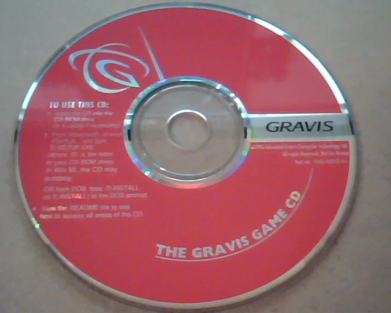 GRAVIS : The Gravis Game CD : Installation CD