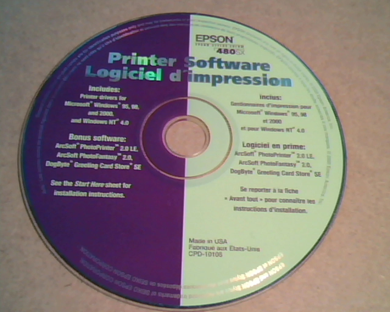 Epson 480SX Printer Software : Printer Drivers for Windows 95, 98, 2000, NT 4.0