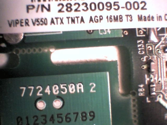 Video Card Diamond Viper V550 ATX TNTA AGP 16MB T3 DELL 0000529P Rev.A00 - image 4