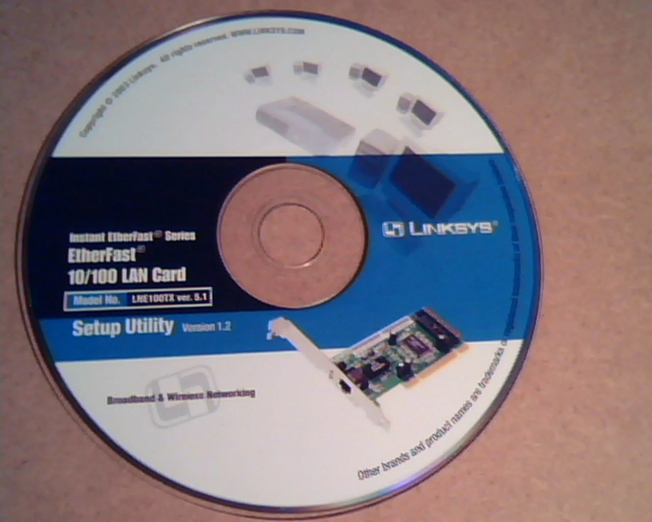 LINKSYS EtherFast 10/100 LAN Card :Setup Utility : Ver 1.2: Broadband & Wireless