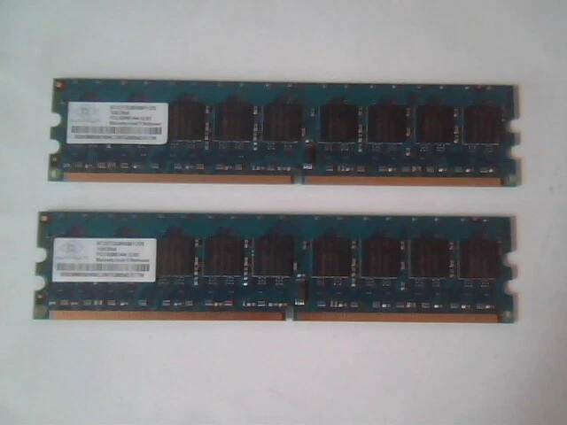 Nanya 1GB PC2-4200 DDR2-533MH ECC Unbuffered CL4 240-Pin DIMM NT1GT72U8PA0BY-37B