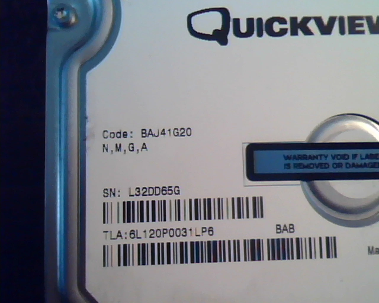 Hard Drive Disk Maxtor Quickview 6L120P0 120GB 234441648 PATA133 HDD BAJ41G20 - image 2