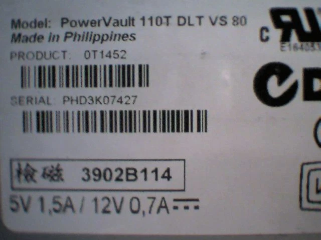 Dell PowerVault 110T DLT VS80 SCSI Tape Drive OT1452 0T1452 PH-0T1452 - image 5
