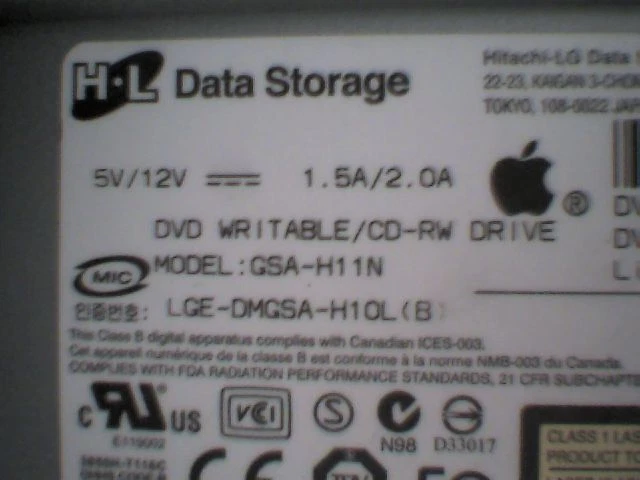Apple 678T0273 678-0538 PoweMac G5 IDE DVD Writable/ CD-RW Drive-Black 678-0538B - image 3