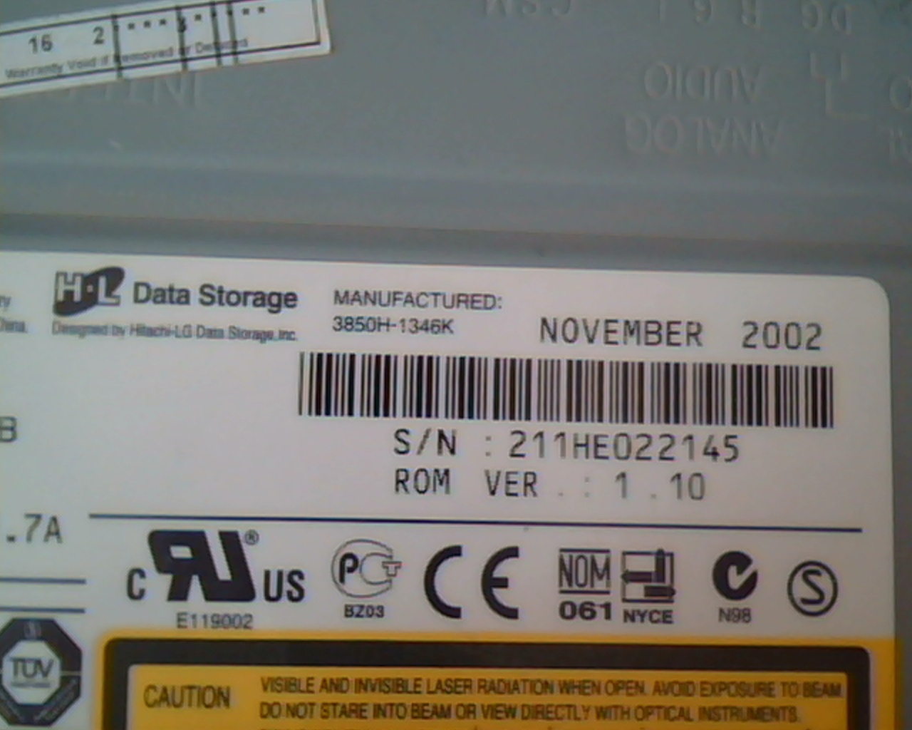 LG GCE-84881B CD-R/RW Drive 1.10 3850H-1346K D33017 ReWritable Ultra Speed - image 2