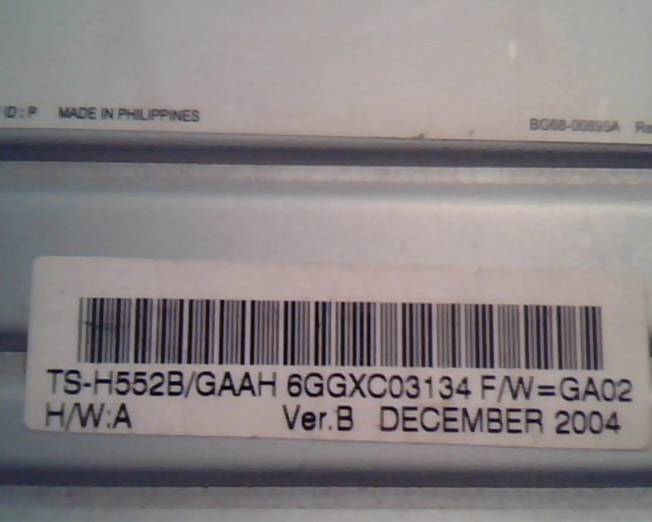 Toshiba DVD R/RW Drive TS-H552 Samsung D33475 B 8.5GB 6GGXC03134 GA02 GAAH - image 3