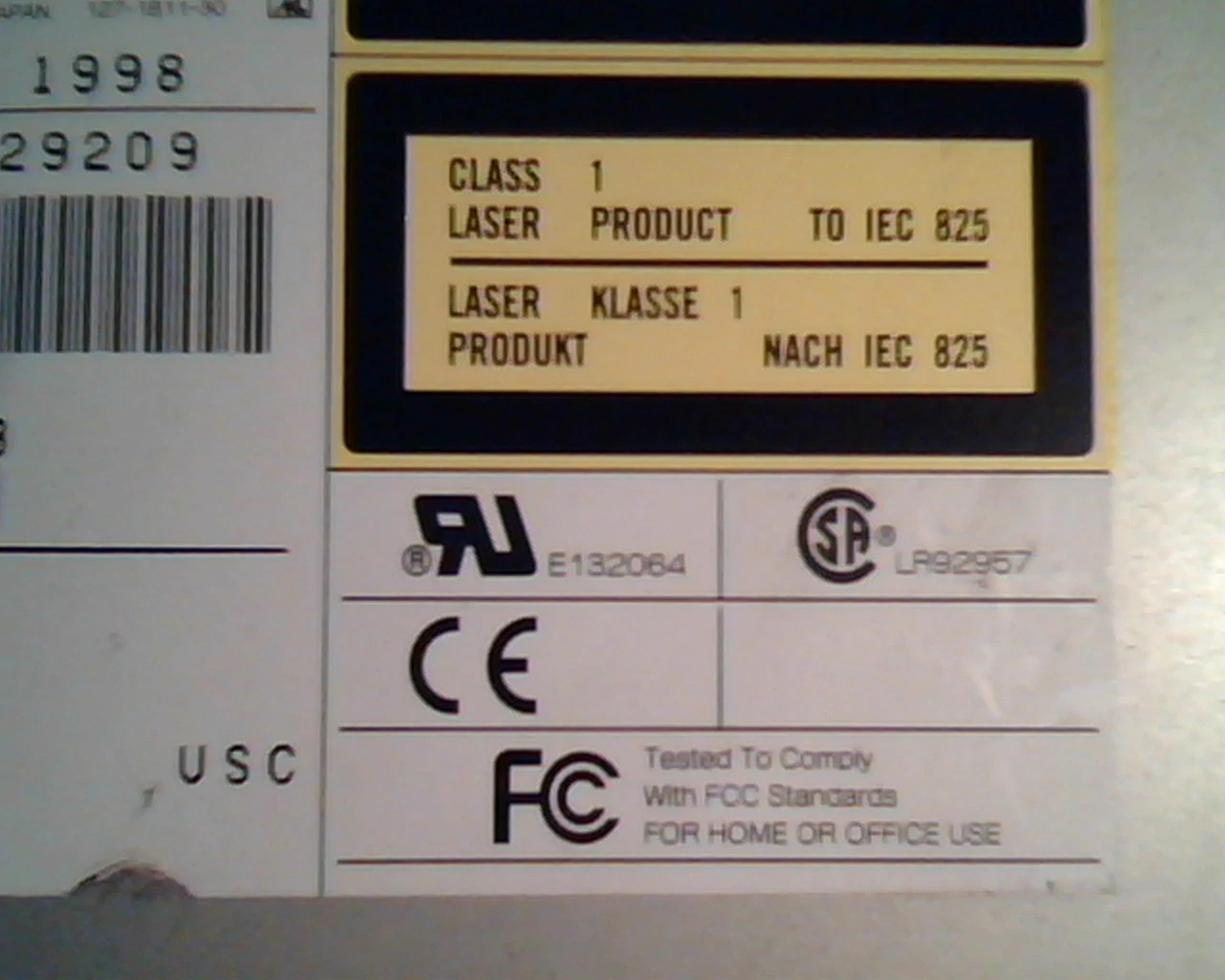 Plextor CD-ROM Drive PX-32TSi Aug1998 0303 SCSI UltraPlex LR92957 E132064 - image 2