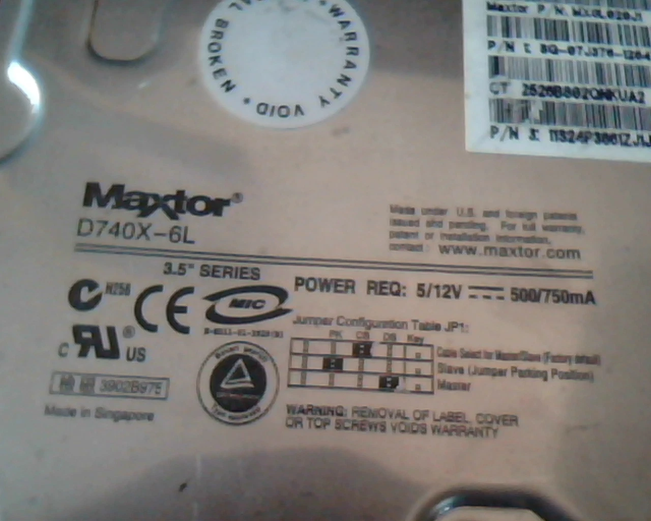 Hard Disk Drive IDE Maxtor D740X-6L 20GB AT MX6L020J1 A00 19K1565 3.5 HDD - image 3