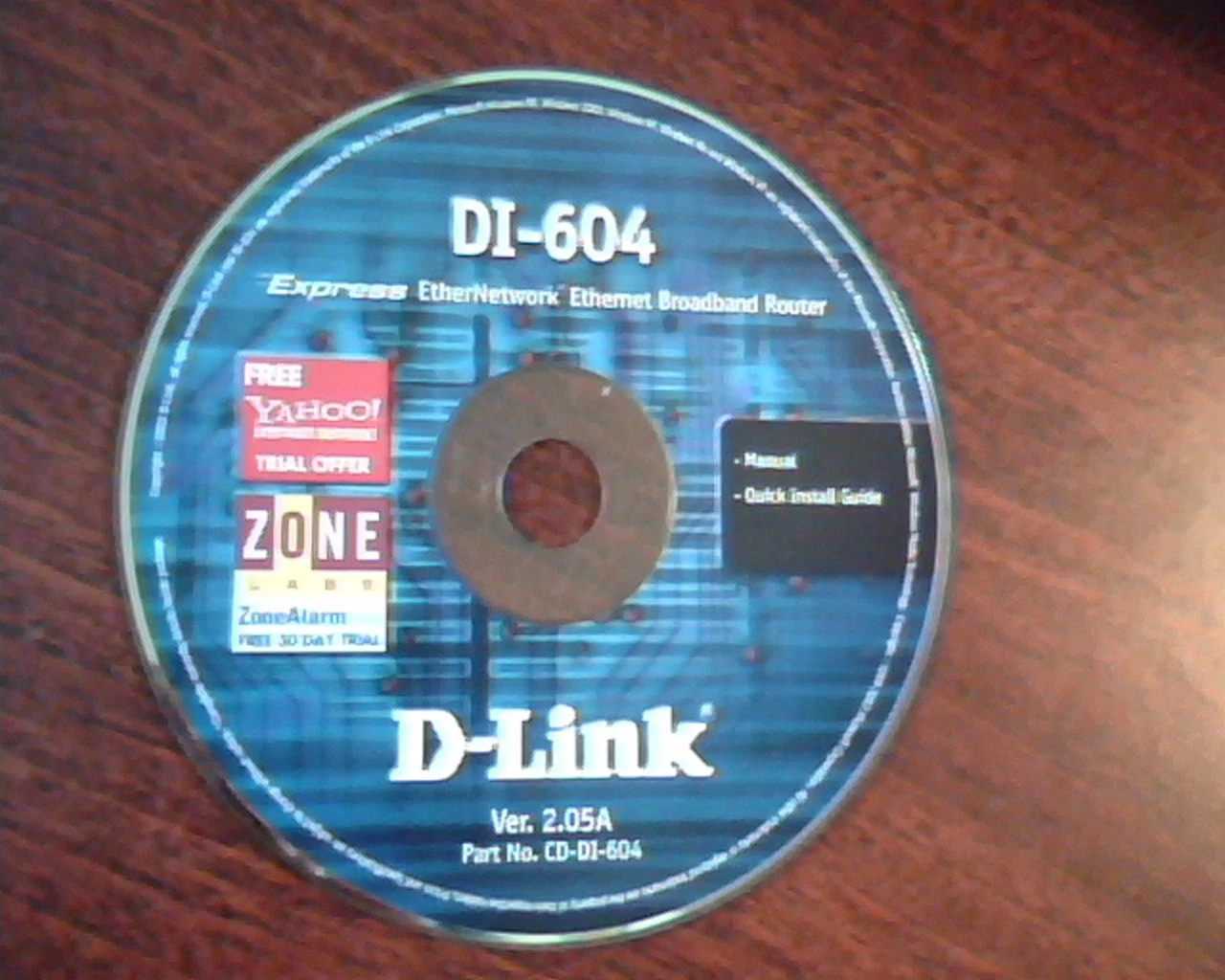 DI-604 Express EtherNetwork CD D-LINK Manual Install Guide Ver 2.05A CD-DI-604