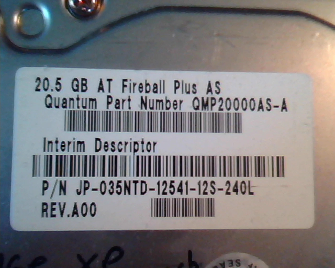 Hard Drive IDE Quantum Fireball Plus AS QMP20000AS-A JP-035NTD-12541-12S-240L - image 3