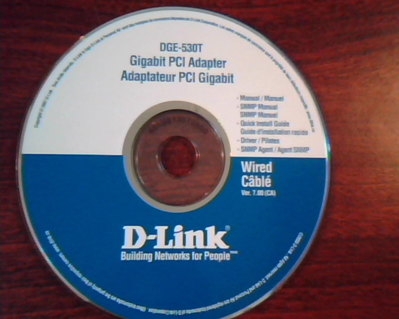 CD DGE-530T Gigabit PCI Adapter D-LINK Wired Cable Ver 7.00 Manual Guide Driver