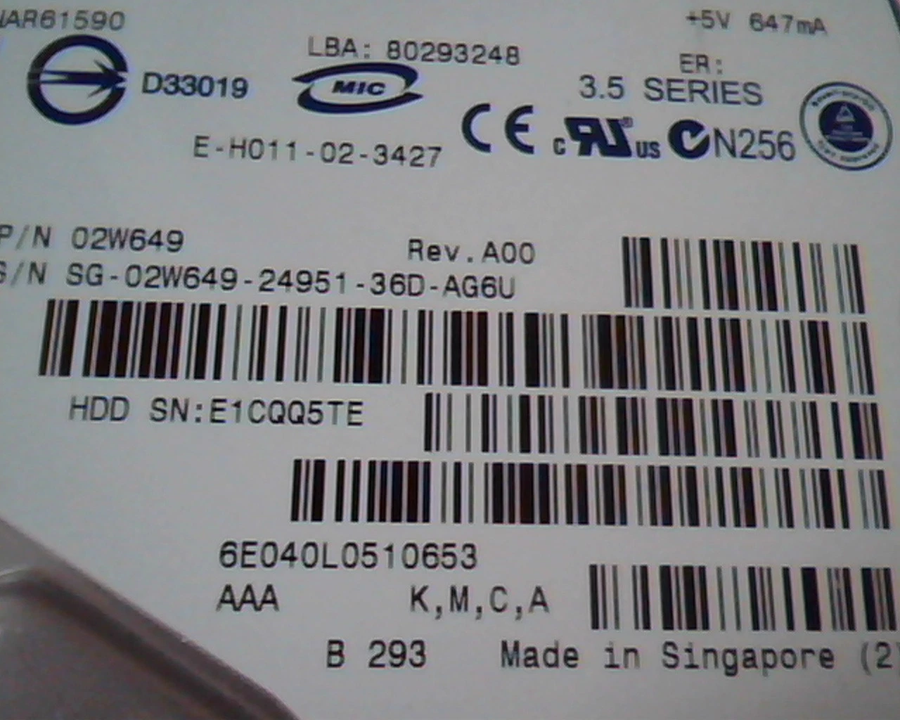 Hard Disk Drive IDE Maxtor DiamondMax Plus 8 40GB 02W649 A00 80293248 NAR61590 - image 2