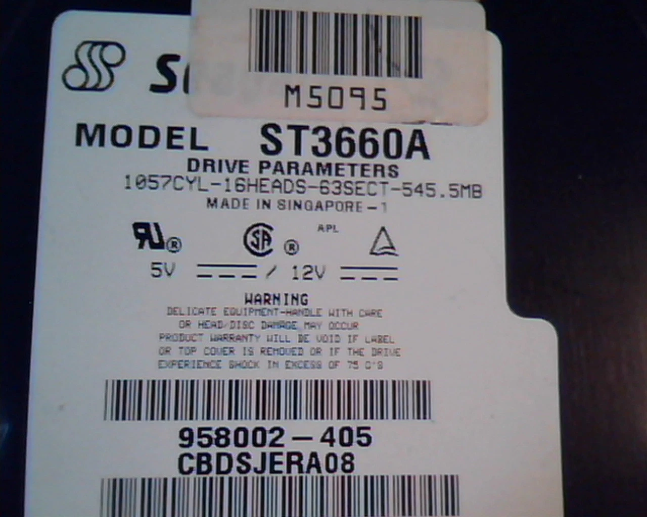 Hard Disk Drive IDE Seagate ST3660A 958002-405 06-6.01-A1 EA902308