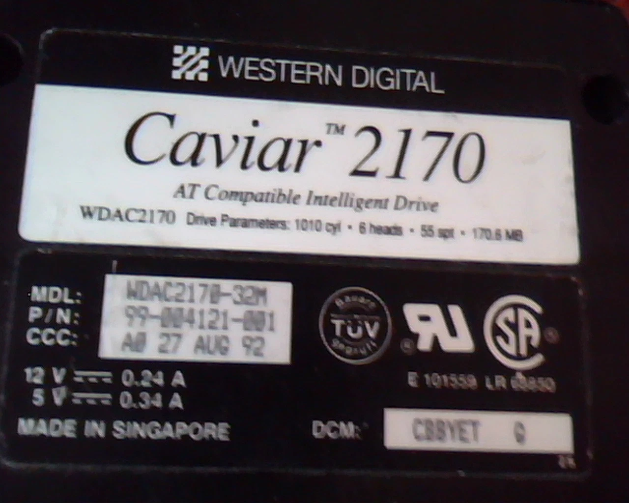 Hard Disk Drive IDE Western Digital Caviar 2170 WDAC2170-32M vintage - image 2