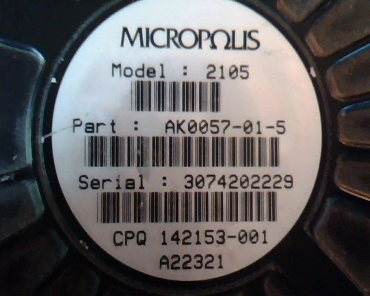 Hard Drive Disk SCSI Micropolis 2105 AK0057-01-5 142153-001 A22321 135792-05-9