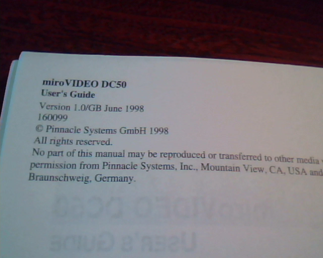miroVIDEO DC50 User's Guide Pinnacle Systems Manual Version 1.0/GB June 1998 - image 3