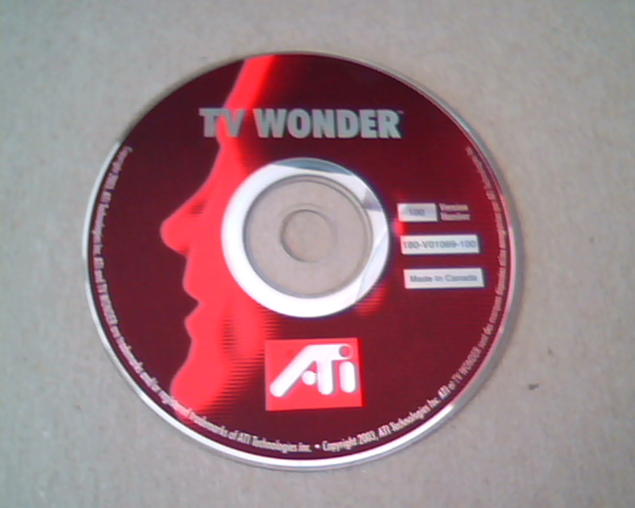 TV Wonder: ATI Technologies: Version Number 100 : Driver CD