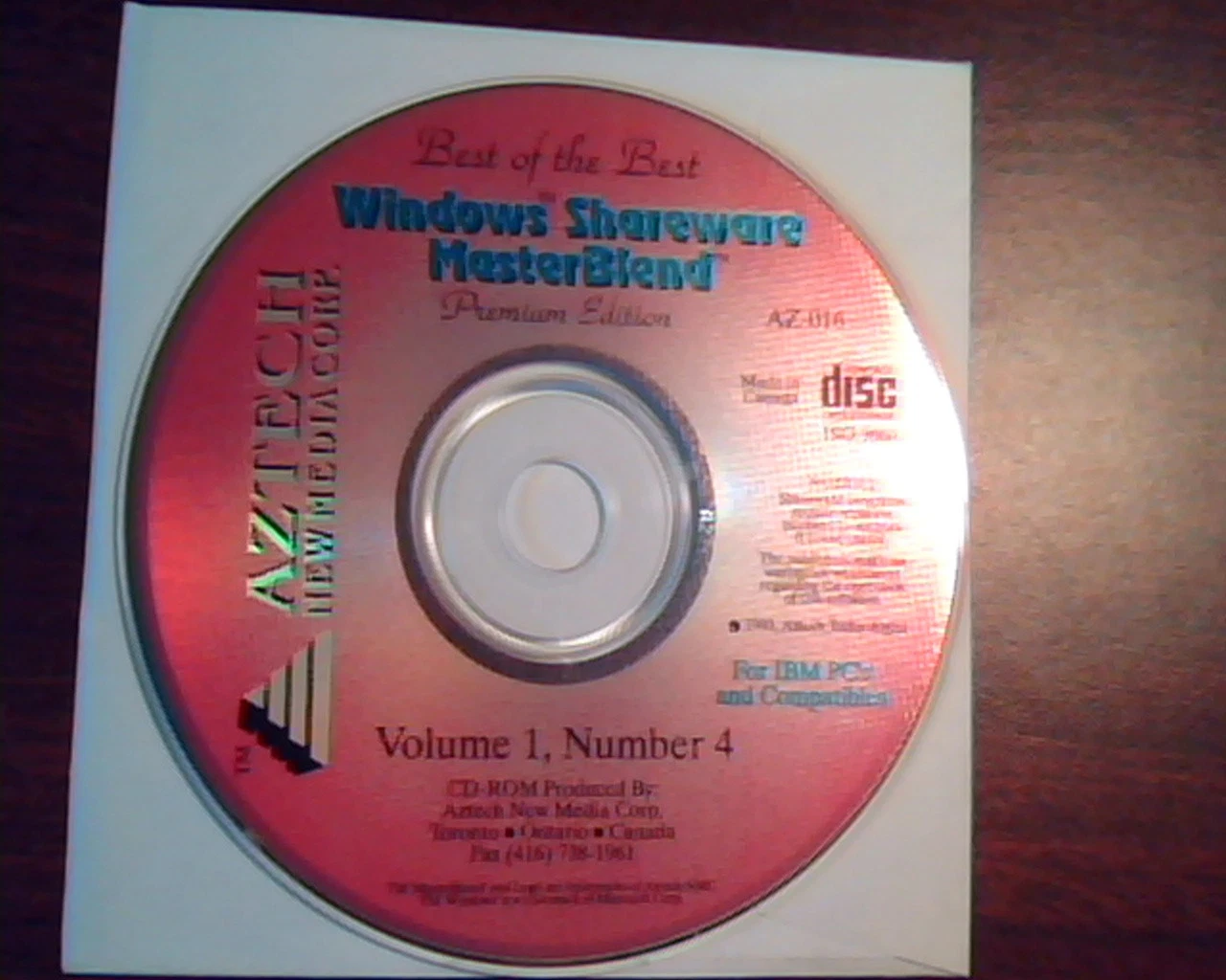 CD Aztech Windows Shareware MasterBlend Volume 1 Number 4 AZ-016 Premium Edition