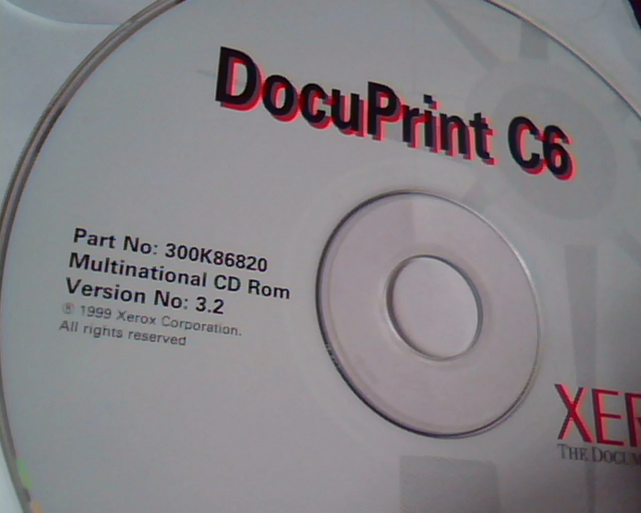 CD DocuPrint C6 300K86820 Mutilnational Ver 3.2 Xerox Printer - image 2