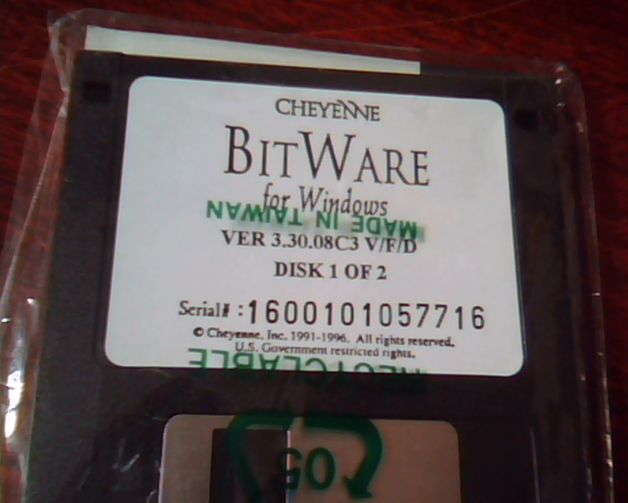 CD Cheyenne BitWare V/F/D Floppy disk Ver 3.30.08C3 Manual and discs SEALED - image 2