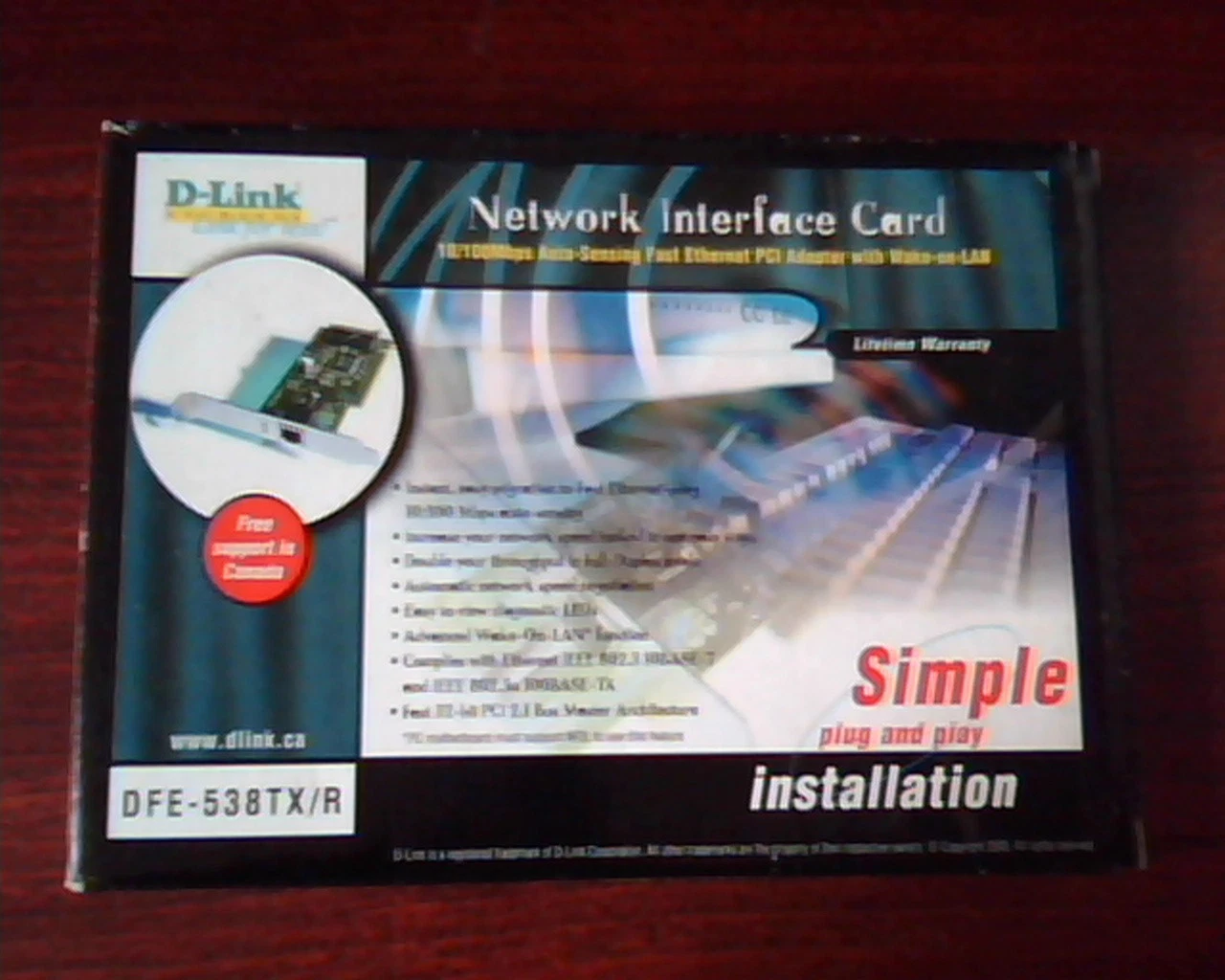 D-LINK Network Interface Card DFE-538TX/R PCI adapter ethernet wake-on-LAN