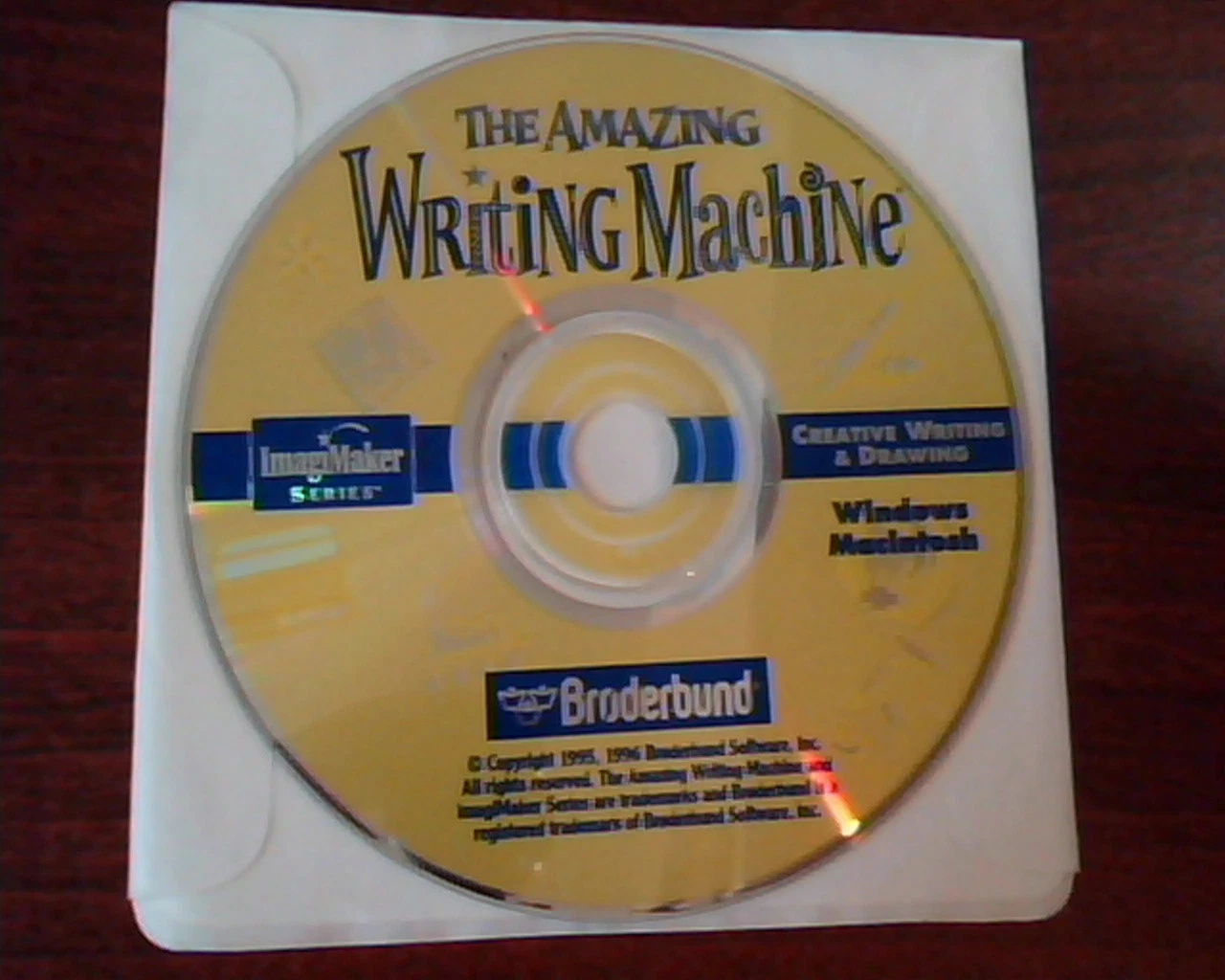 CD The Amazing Writing Machine ImagiMaker Broderbund Dreative Drawing Mac Win