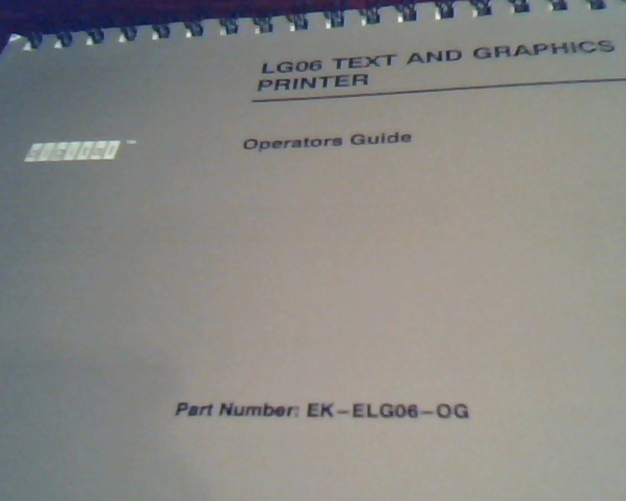 Digital LG06 Text and Graphics Printer Operators Guide EK-ELG06-OG DEC - image 2