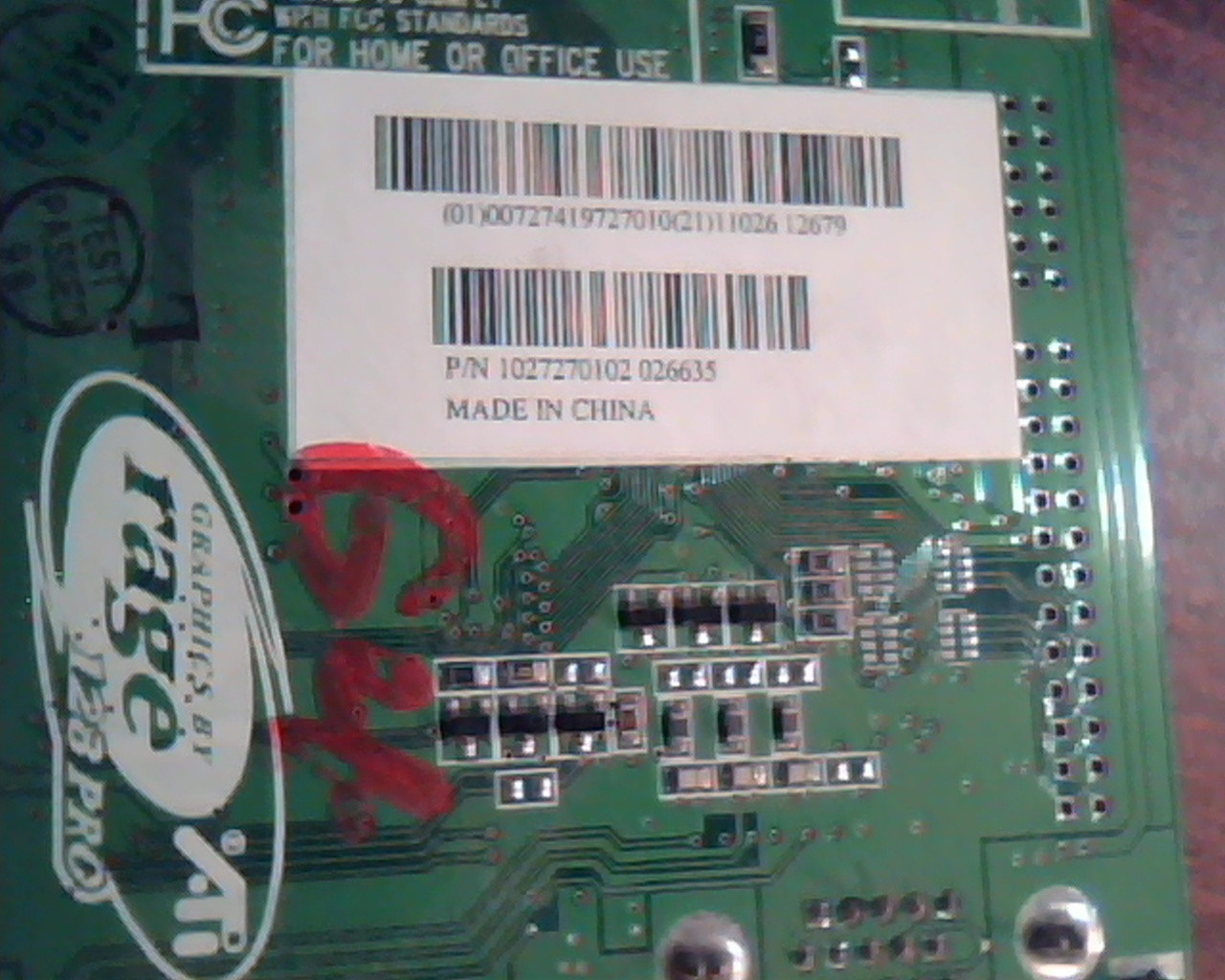 Mac G4 AGP card 630-3299 ATI 109-72700-01 Rage 128 Pro 1027270102 VGA DVI Video - image 3