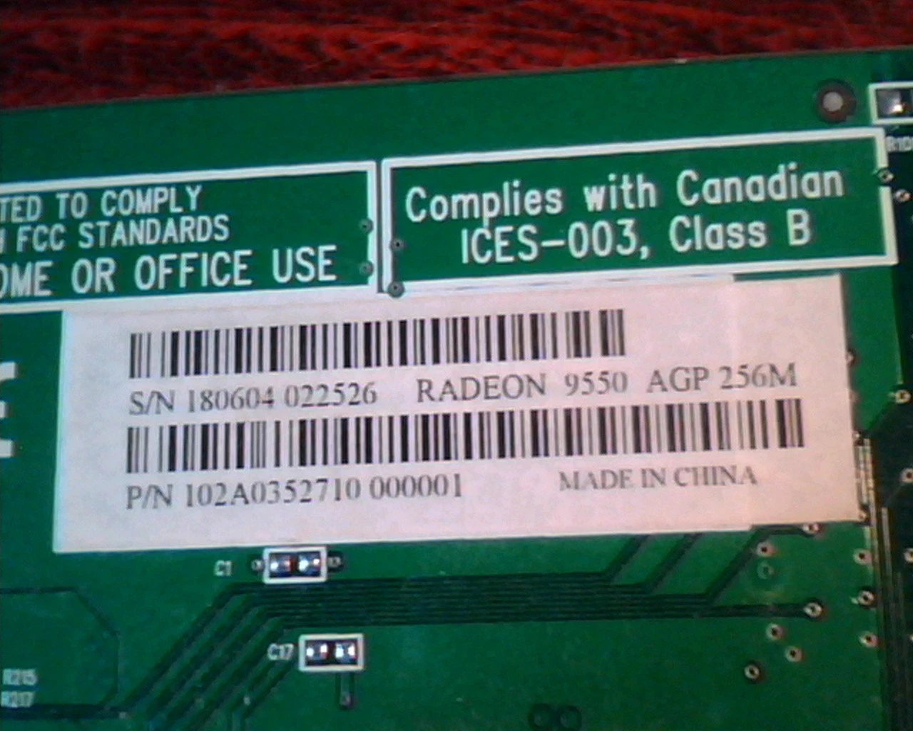 AGP card ATI Radeon 9550 256M 109-A03500-10 102A0352710 DVI VGA Video - image 3
