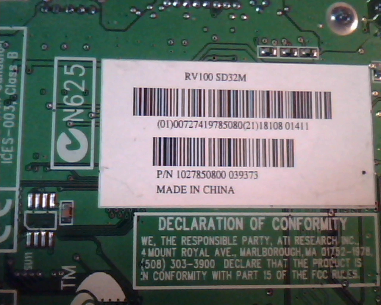 AGP card ATI Radeon 109-78500-00 RV100 SD32M 1027850800 N625 DVI VGA S-Video - image 3