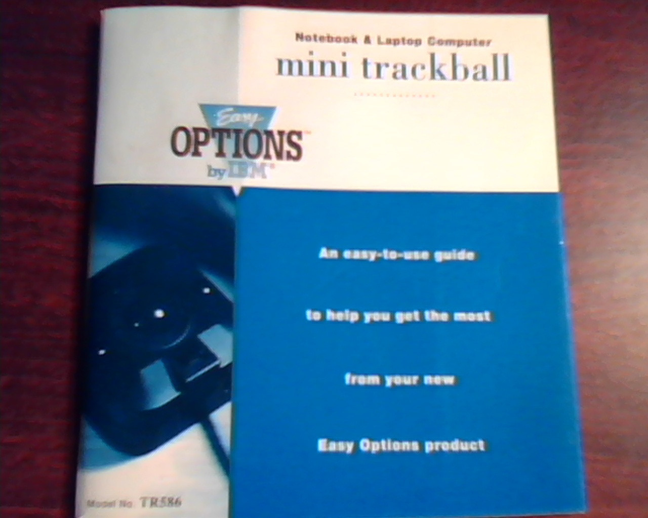 Easy Options by IBM TR586 Mini trackball Notebook and Laptop computer Manual