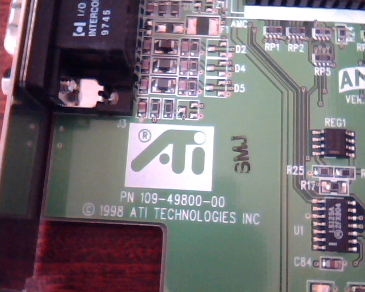 AGP card ATI 109-49800-00 3D Rage Pro 2X 1024980201513863 AMC Ver 2.0 VGA Video - image 3
