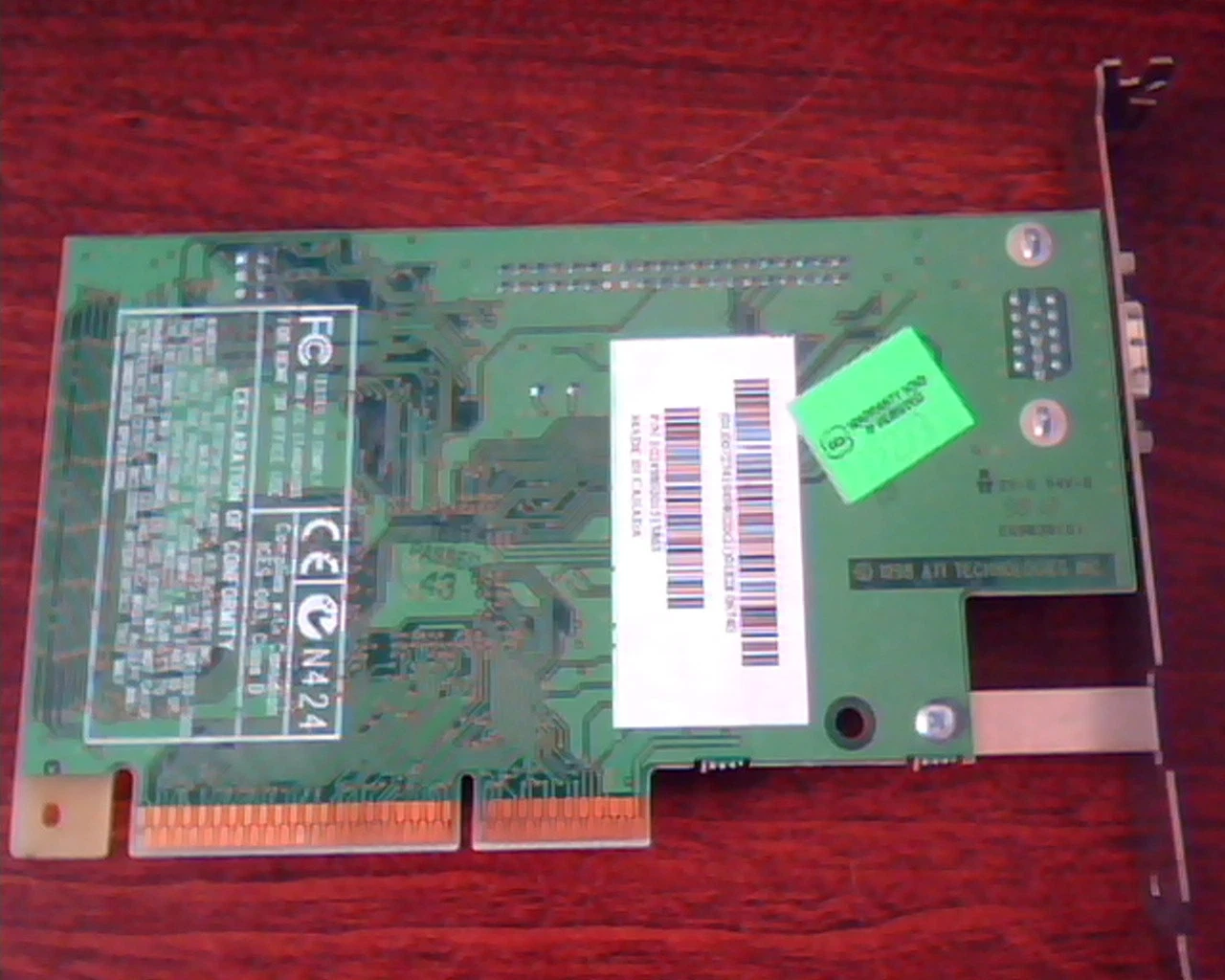 AGP card ATI 109-49800-00 3D Rage Pro 2X 1024980201513863 AMC Ver 2.0 VGA Video - image 4