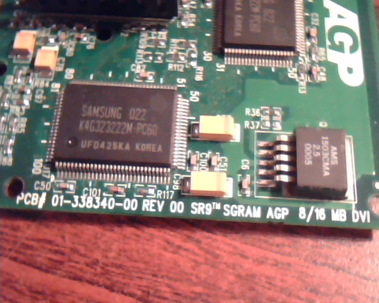 AGP card NumberNine FRU 33L1618 01-338340-00 SR9 SGRAM 8/16MB 00-338345-662 DVI - image 2