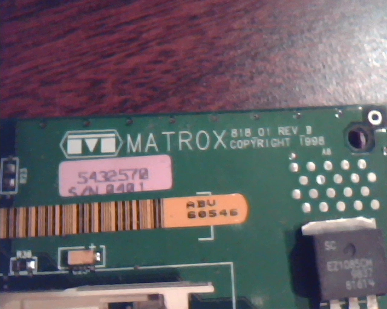 AGP card Matrox 818-01 Rev B MGI G2+/MVTA/8C VGA Video ZR36060PQC - image 2
