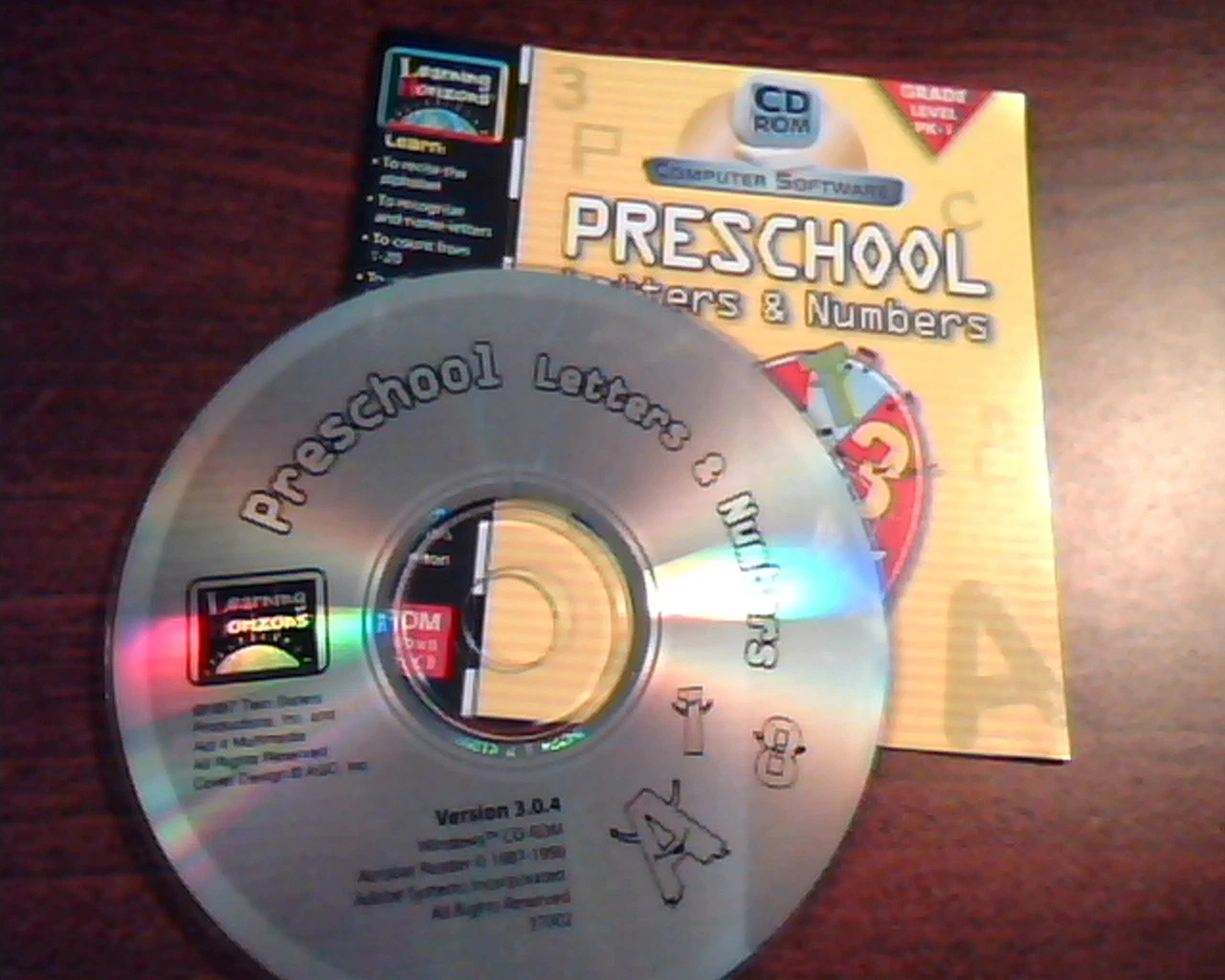 CD Preschool Letters & Numbers Learning Horizons Version 3.0.4 Windows PK-1