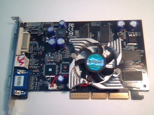 AGP card AOpen FX5500-DV256 FX5500 elixir 03915-1.4 DVI VGA TV 256MB ✅TESTED