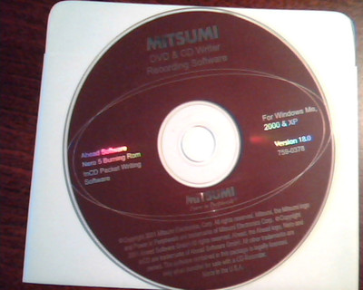CD Mitsumi DVD and CD Writer Recording Ahead Nero 5 InCD Packet Writing Ver 18.0