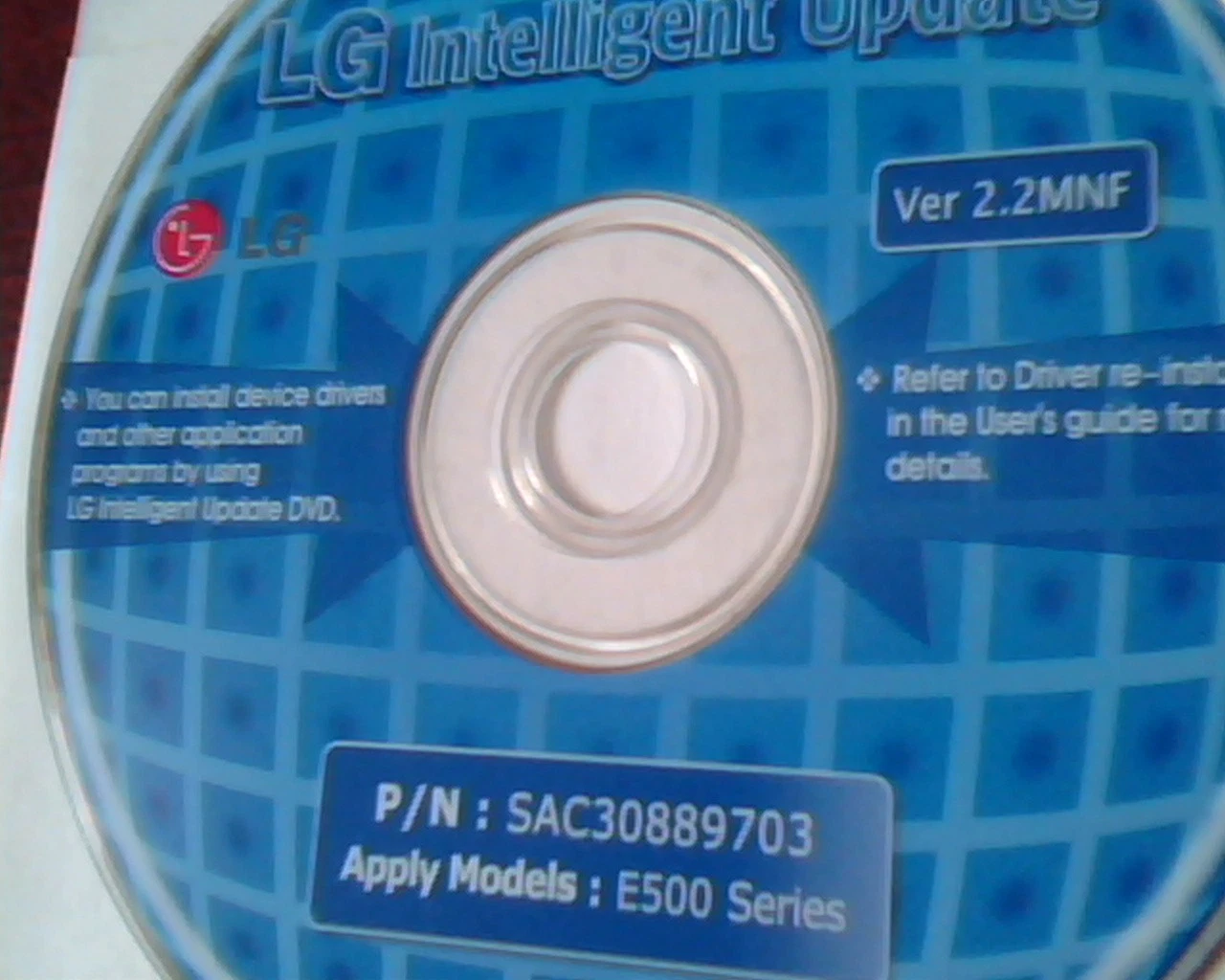 CD LG Intelligent Update Ver 2.2MNF E500 Series SAC3088973 - image 2